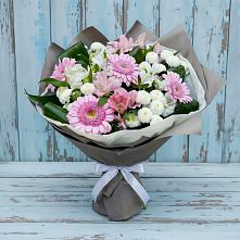 Букет цветов из:  Герберы, Альстромерии и Хризантемы #REPLACE_PRED# Селты