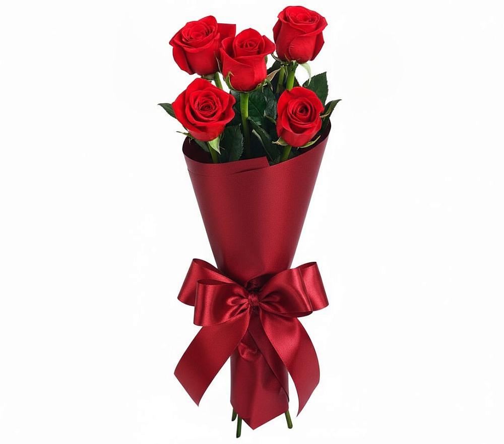 Букет 5 Красных роз Эдлесс Лав в Селты