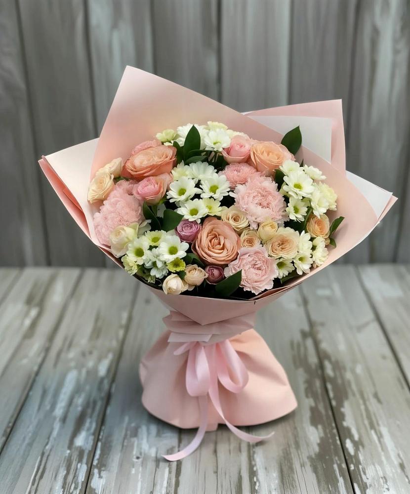 Букет цветов из: Гвоздики, Розы и Хризантемы в Селты