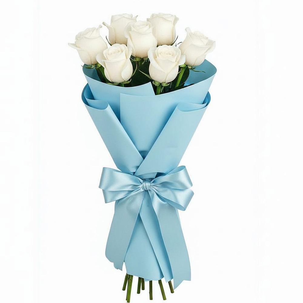 Букет 7 белых роз Проуд в Селты