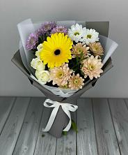 Букет цветов из:  Розы, Герберы и Хризантемы в Селты