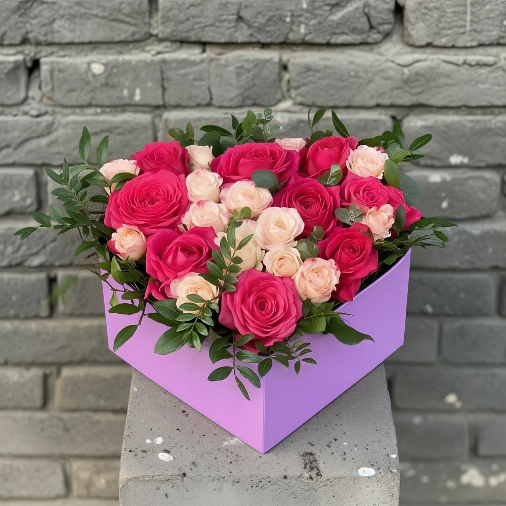 Цветочная композиция из Розы в коробке в Селты