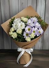 Букет цветов из:  Хризантемы и Розы в Селты