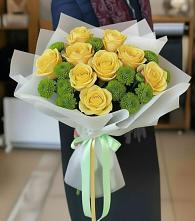 Букет цветов из:  Хризантемы и Розы #REPLACE_PRED# Селты