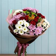 Букет цветов из:  Розы, Хризантемы и Альстромерии в Селты