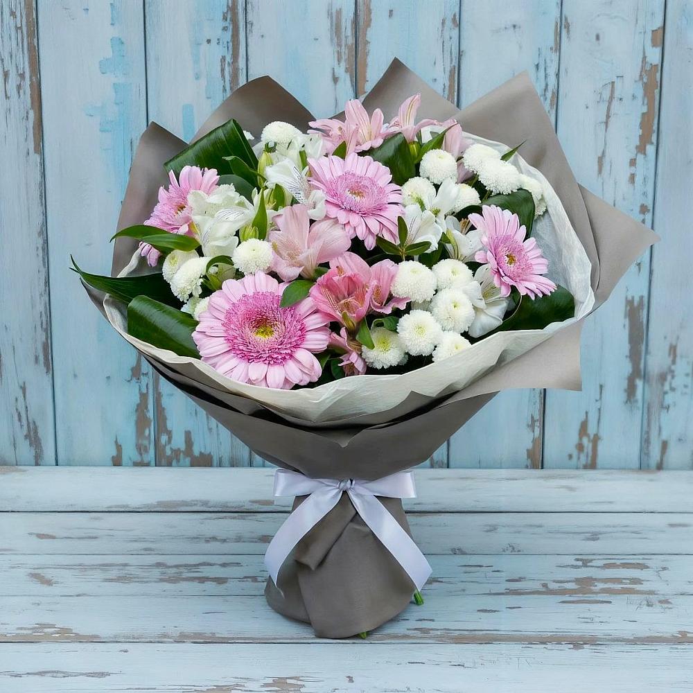Букет цветов из: Герберы, Альстромерии и Хризантемы в Селты