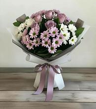 Букет цветов из:  Хризантемы и Розы в Селты