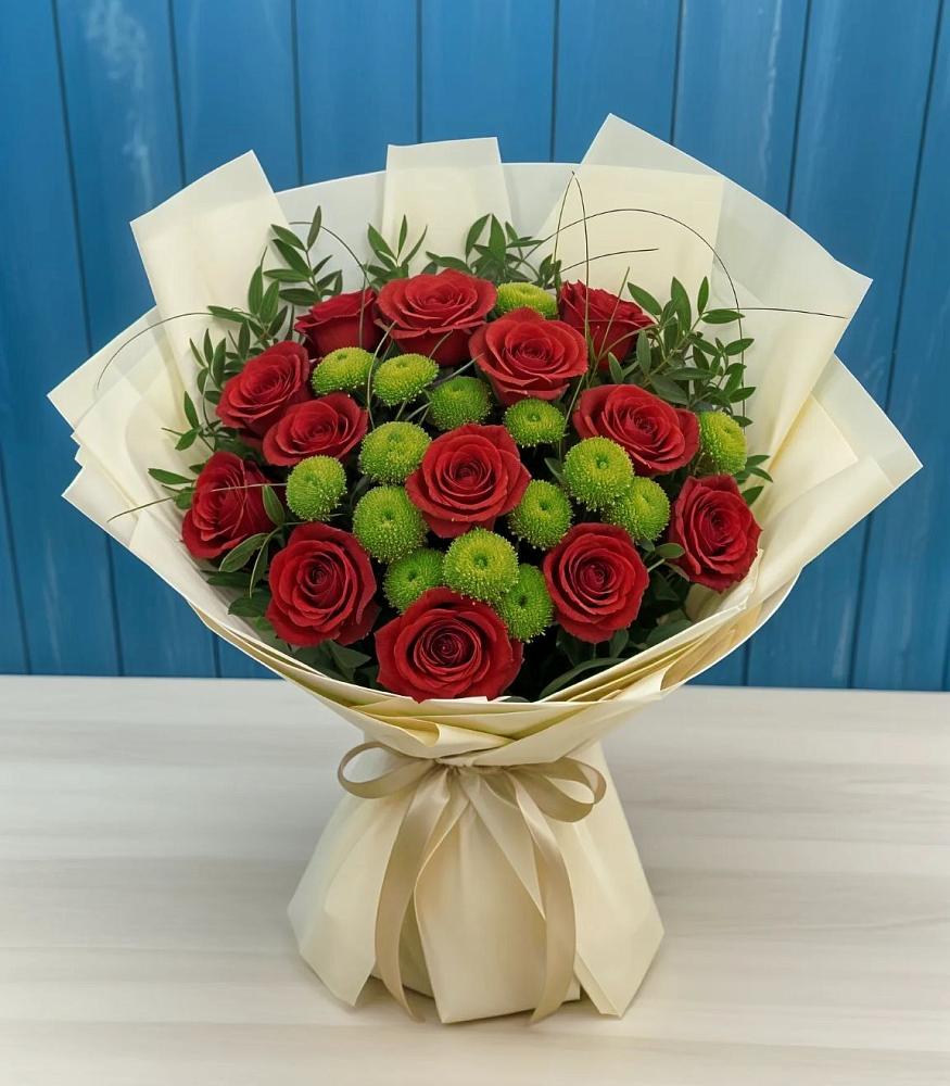 Букет цветов из: Розы и Хризантемы в Селты