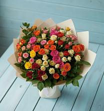 Букет Микс из разноцветных кустовых роз #REPLACE_PRED# Селты